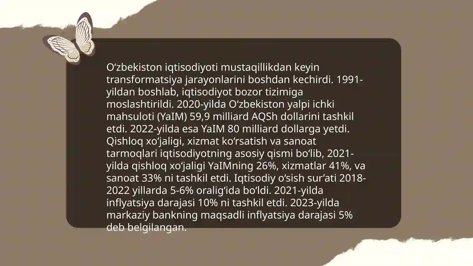 Oʻzbekiston respublikasi ma'muriy buyruqbozlik tizimidan bozor munosabatlariga oʻtish davri kontseptsiyasi hozirgi zamon iqtisodiy ta'limotlari 3