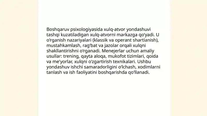Boshqaruv psixologiyasi fanining yondashuvlari 3
