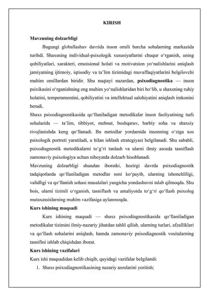 Shaxs psixodiagnostikasida qo'llaniladigan metodikalar tasnifi 3