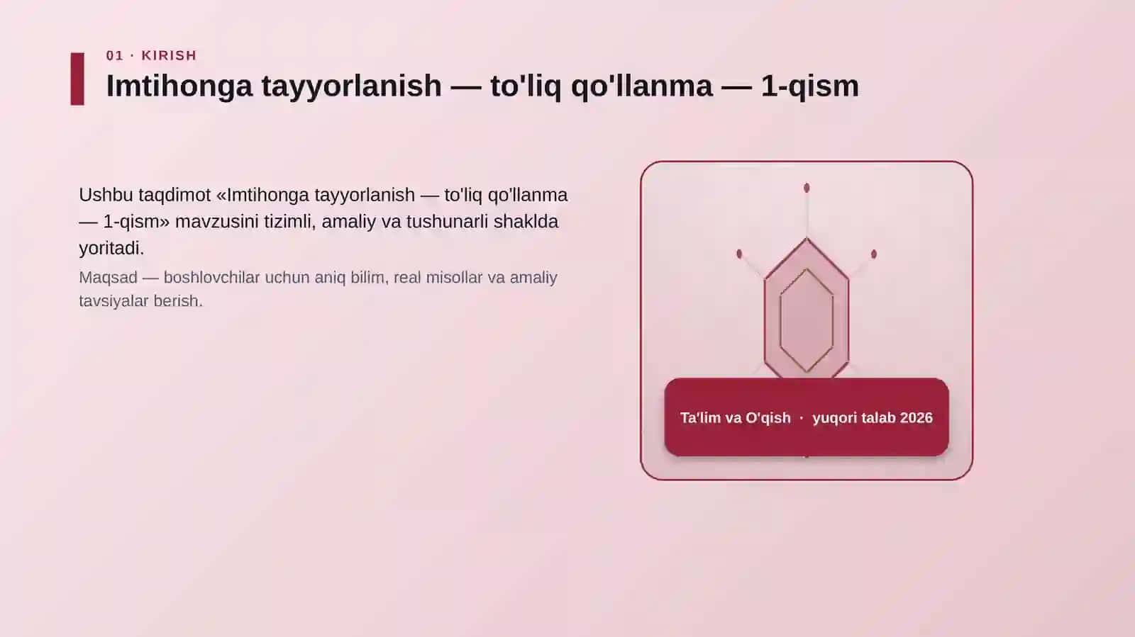 Imtihonga tayyorlanish — to'liq qo'llanma — 1-qism 3