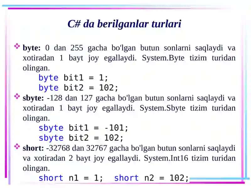C# daberilganlarturlari 3