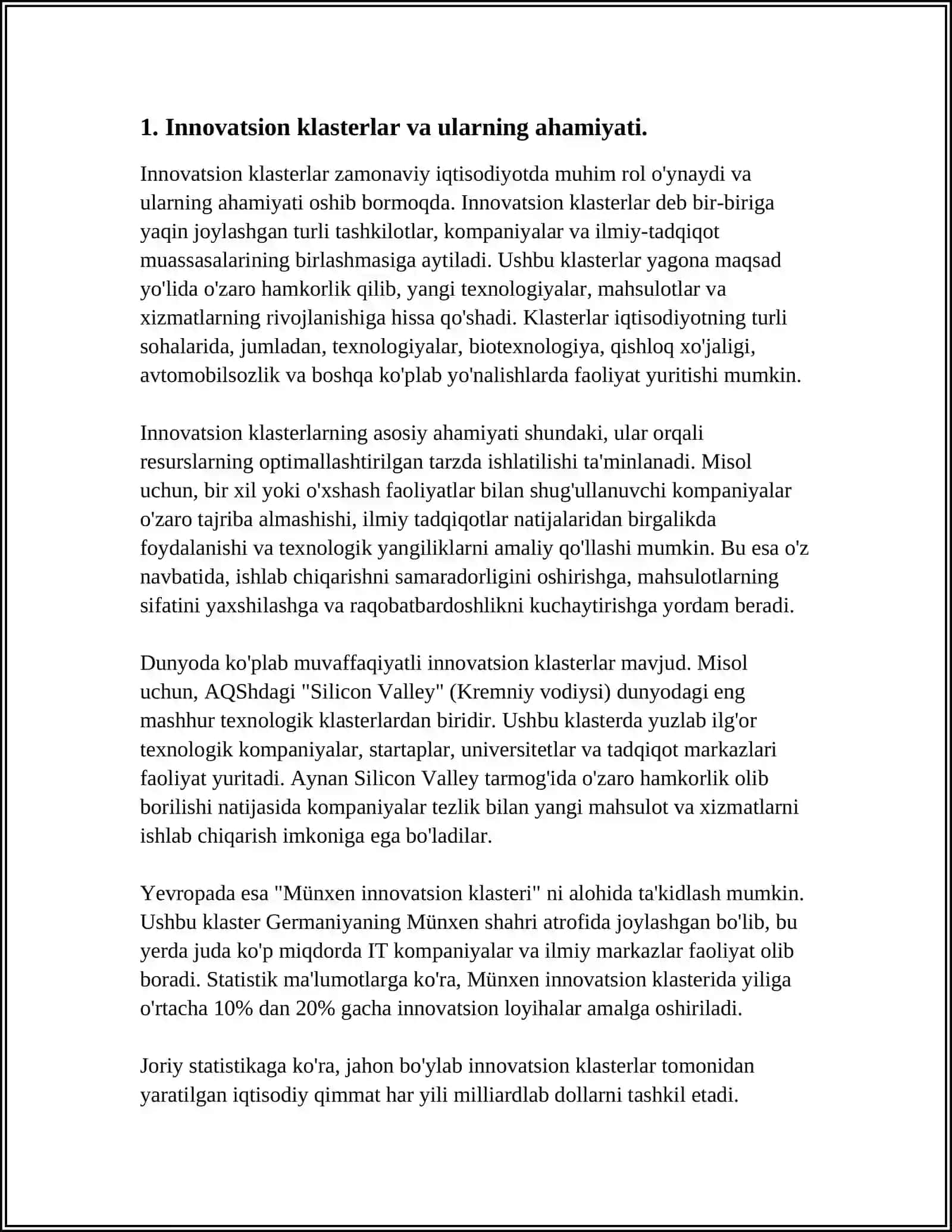 INNOVATSION JARAYONLARDA KLASTER USULLARIDAN FOYDALANISH 3