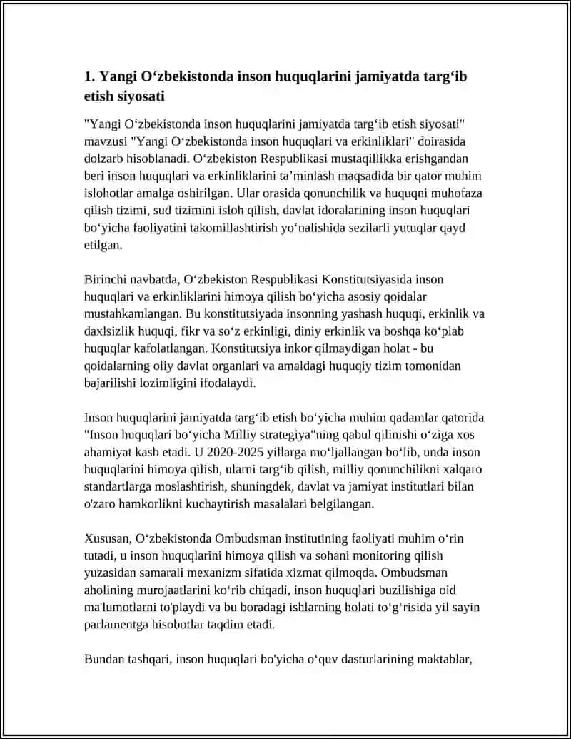 YANGI OʻZBEKISTONDA INSON HUQUQLARI VA ERKINLIKLARI 3