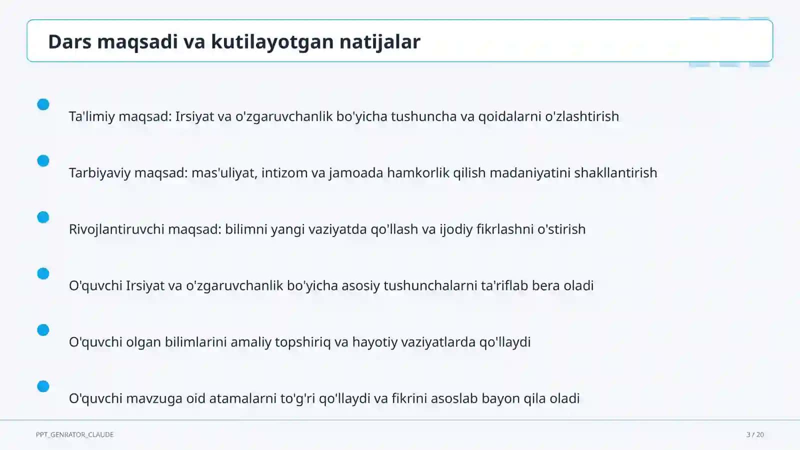 Irsiyat va o'zgaruvchanlik (9-sinf) 3