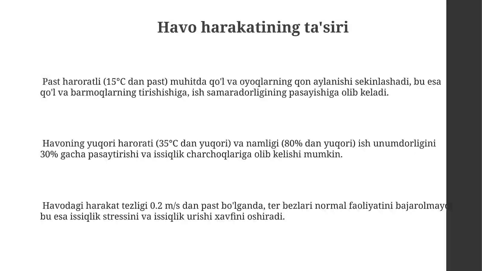 Ish joyining mikroiqlim sharoitining inson tanasiga ta'siri 3