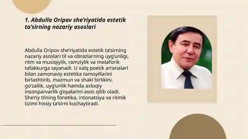 Abdulla Oripov she’riyatida estetik ta’sir masalasi 3