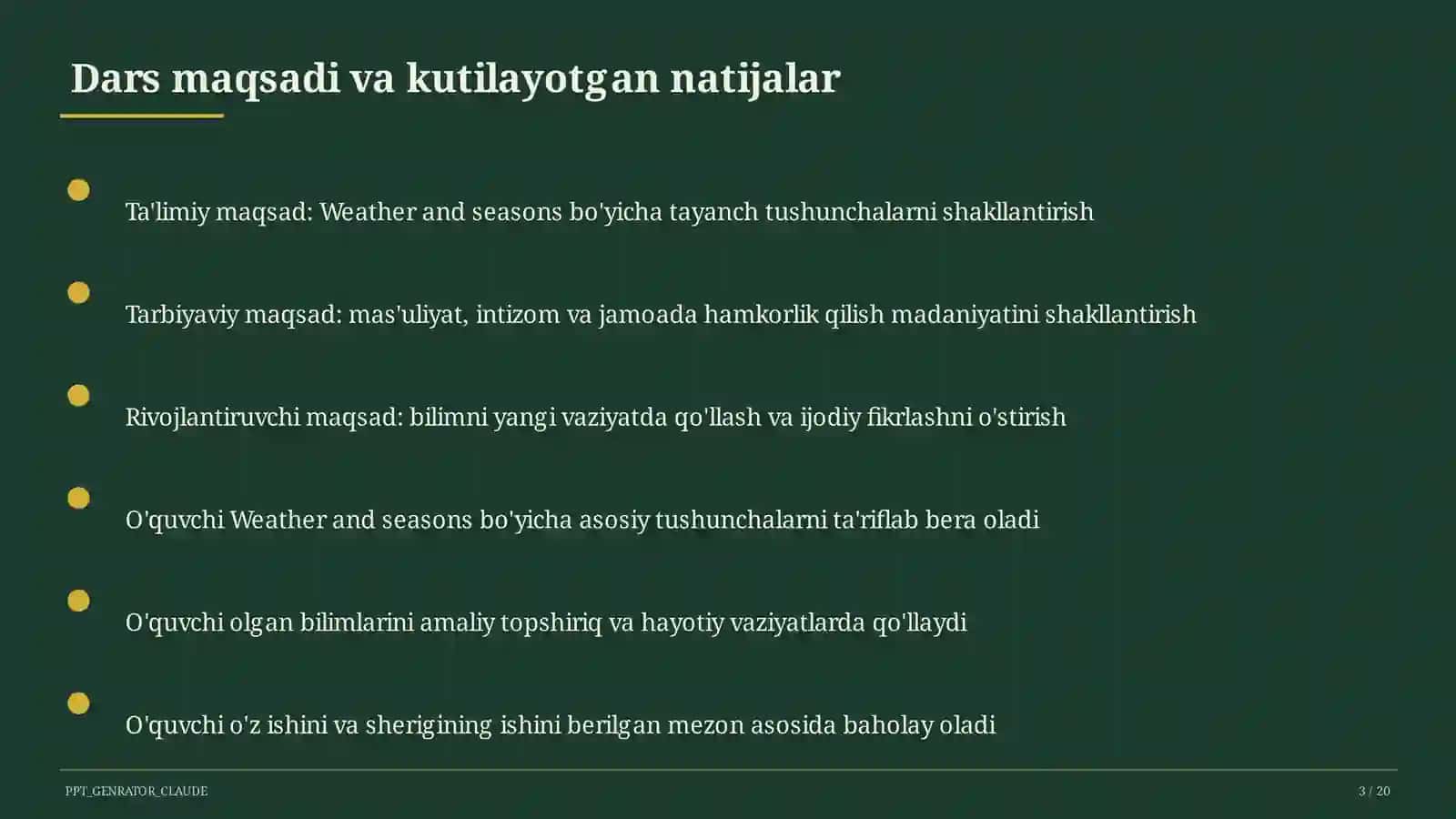 Weather and seasons (4-sinf) 3