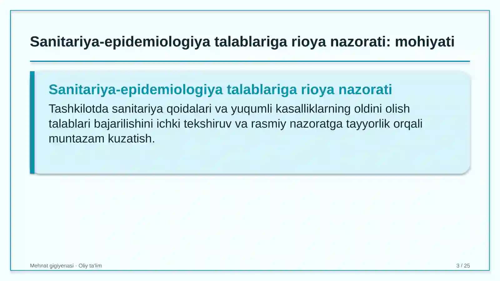tezkor ovqatlanish shoxobchalarida sanitariya epidemiologiya talablariga rioya qilishni nazorat qilish 5854 3
