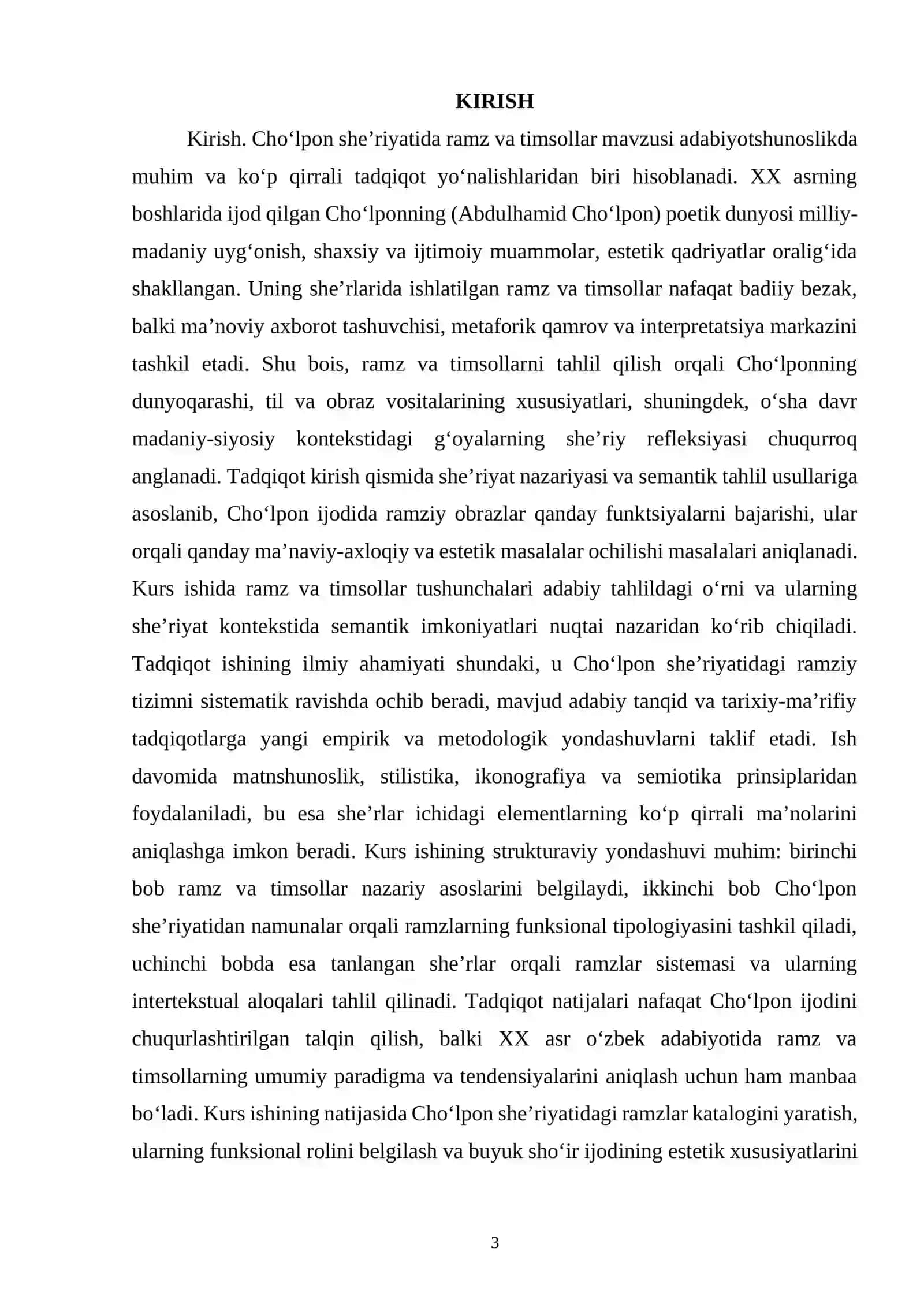 Choʻlpon Sheʼriyatida Ramz va Timsollar 3