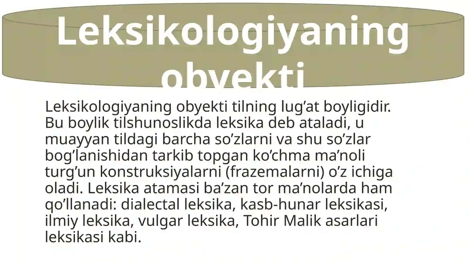 Leksikologiyaning obyekti, predmeti va vazifalari 3