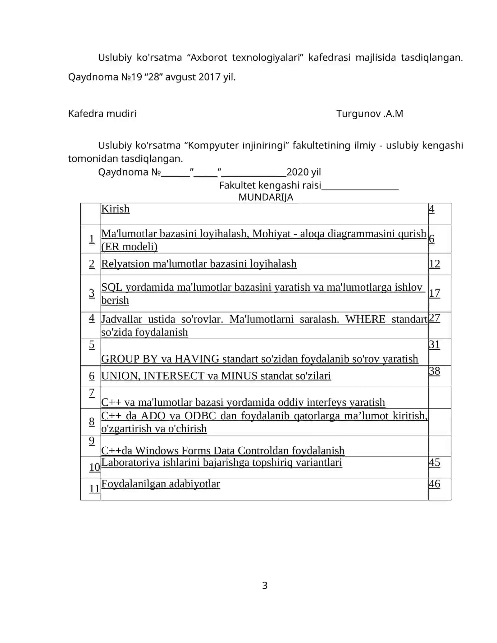 MA'LUMOTLAR BAZASINI BOSHQARISH TIZIMI 3