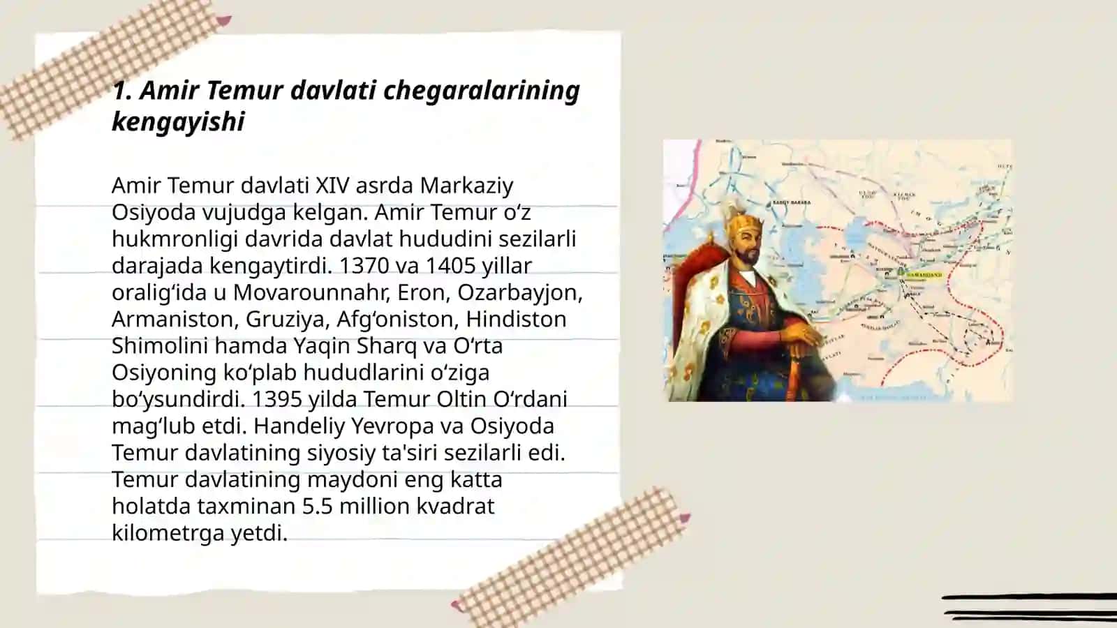 Amir Temur davlatining chegaralari mustahkamlanishi 3
