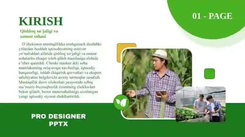Mustaqillik yillarida qishloq xo‘jaligi va sanoat sohasidagi o‘zgarishlar. 3