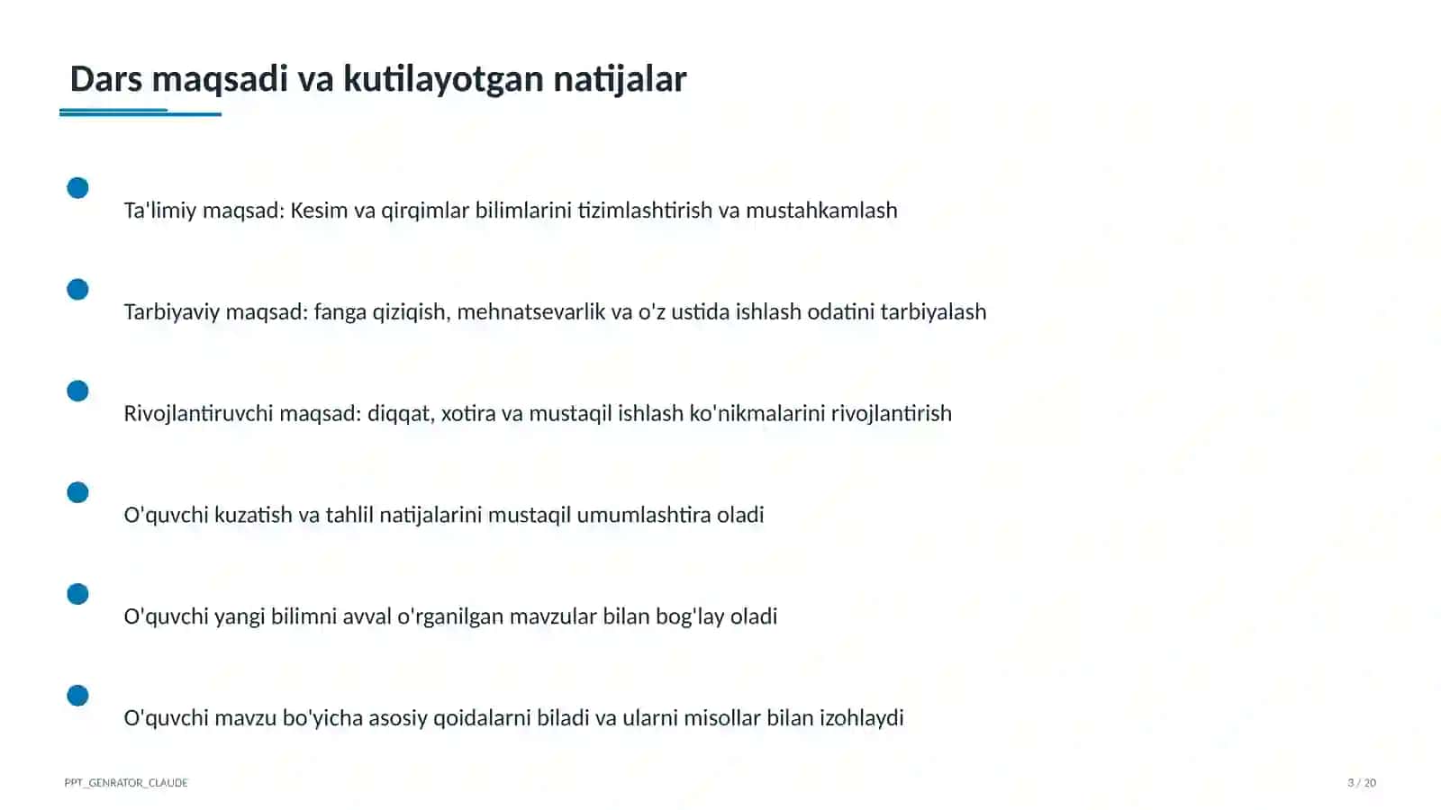 Kesim va qirqimlar (9-sinf) 3