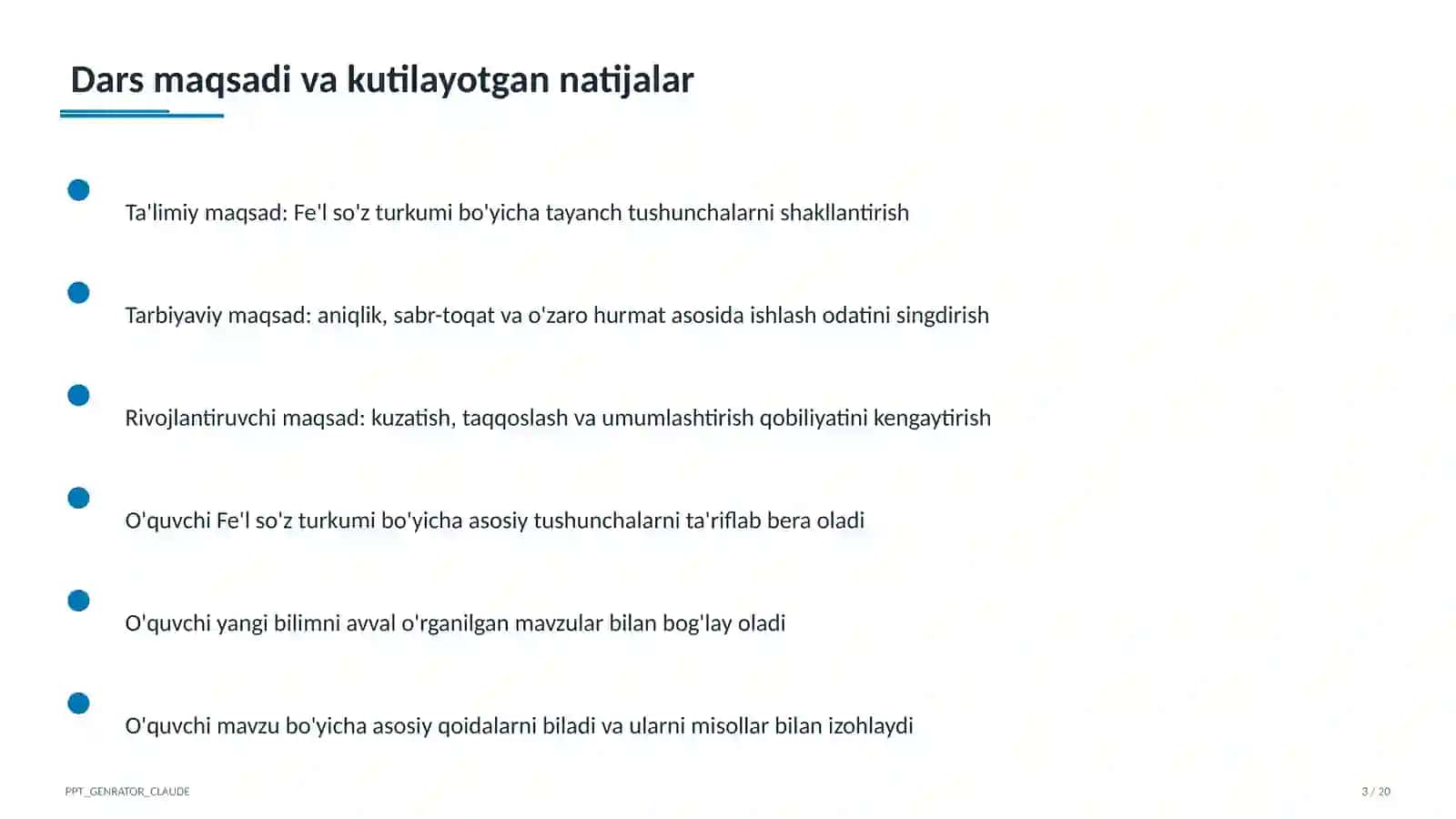 Fe'l so'z turkumi (3-sinf) 3