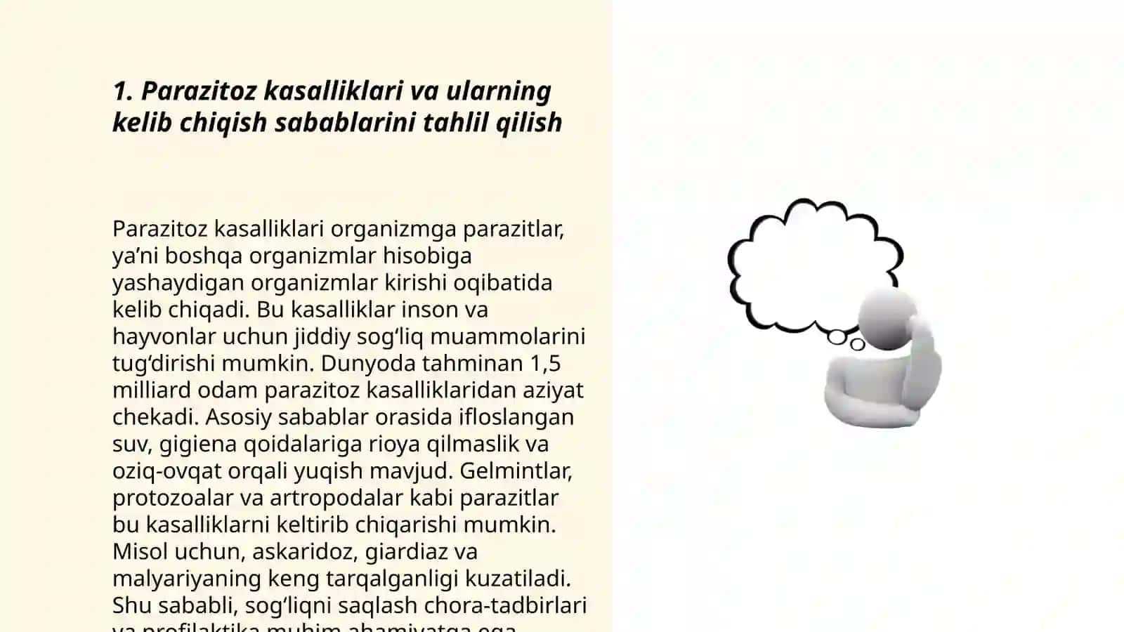 Parazitozlar(sodda jonivorlar va gelmintlar)qózĝatuvchi kasalliklari 3