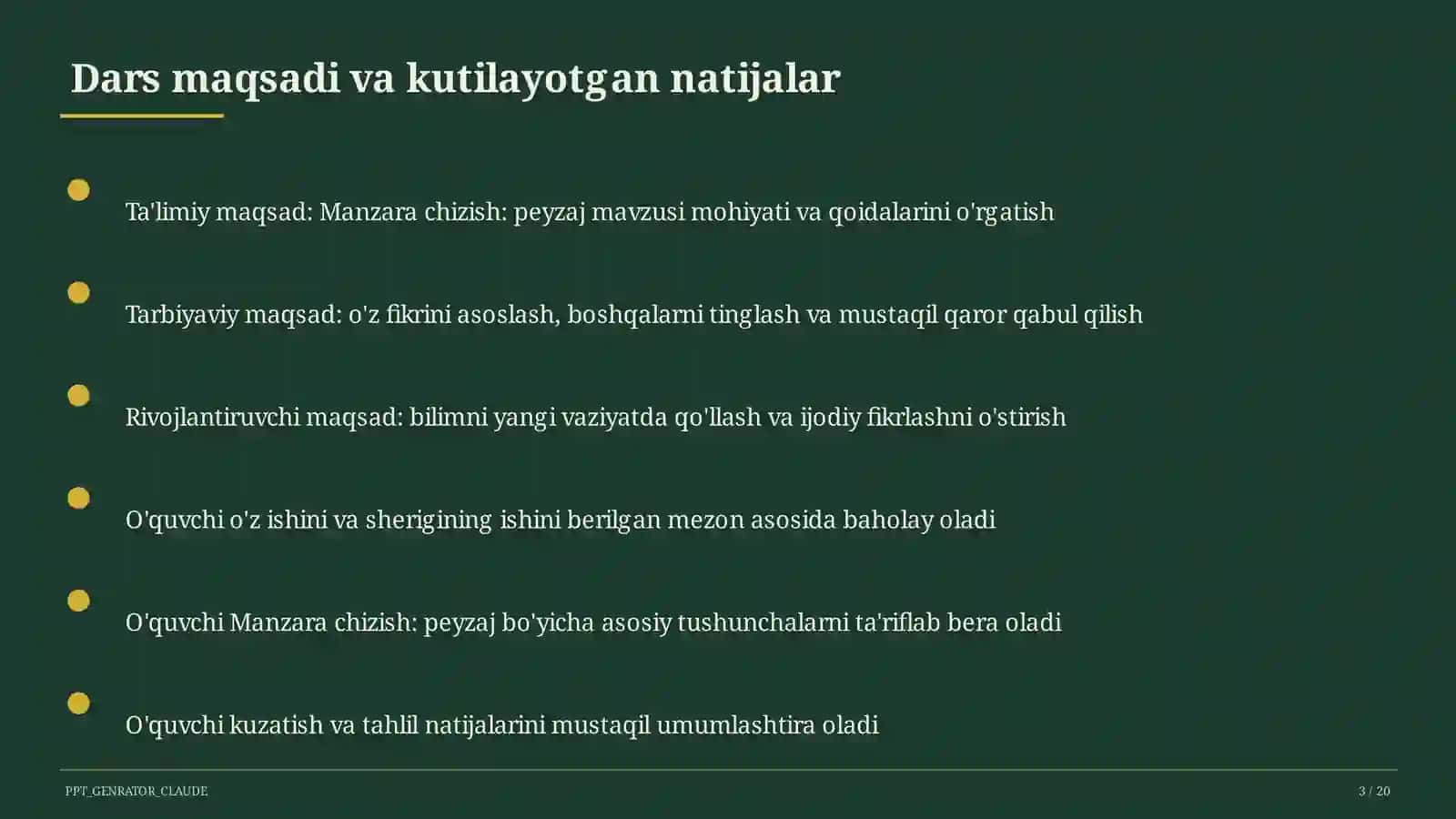 Manzara chizish: peyzaj (3-sinf) 3