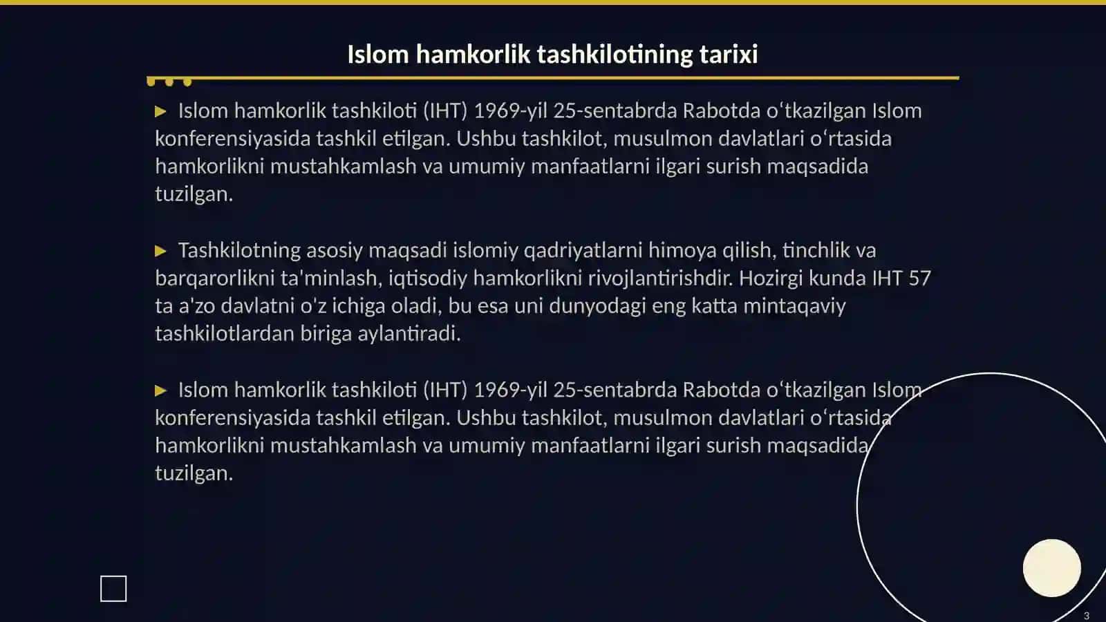 Islom hamkorlik tashkiloti 3
