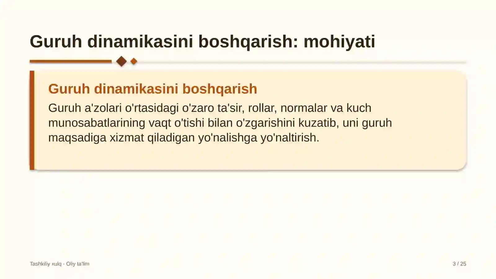 Xususiy klinikalarda guruh dinamikasini boshqarish 3