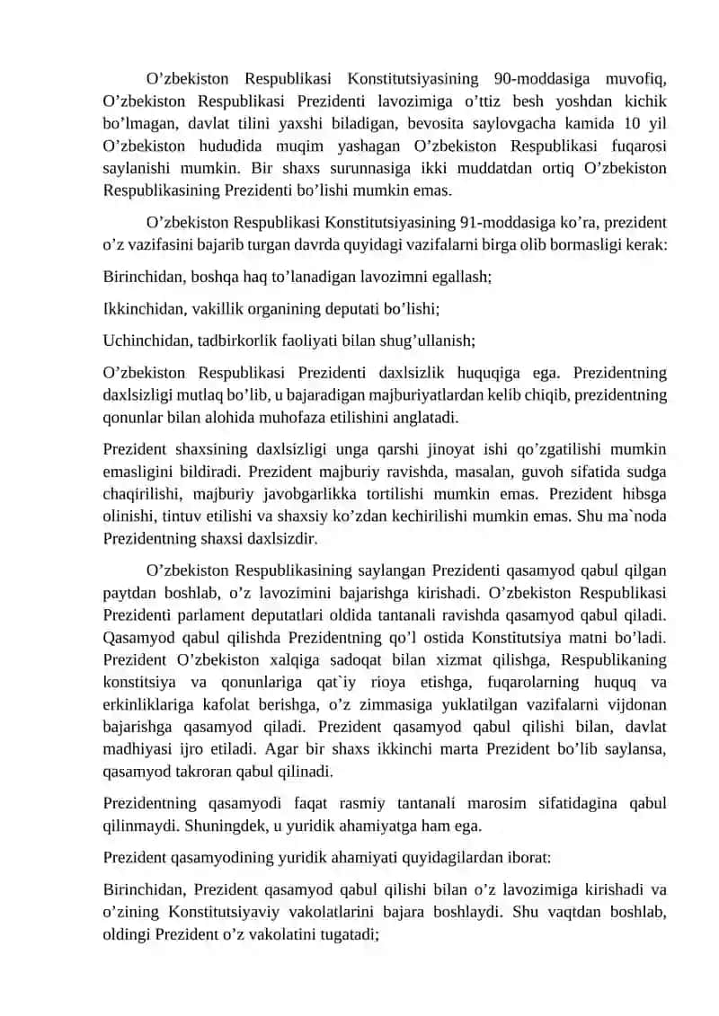Prezidentlik lavozimining joriy etilishi 3