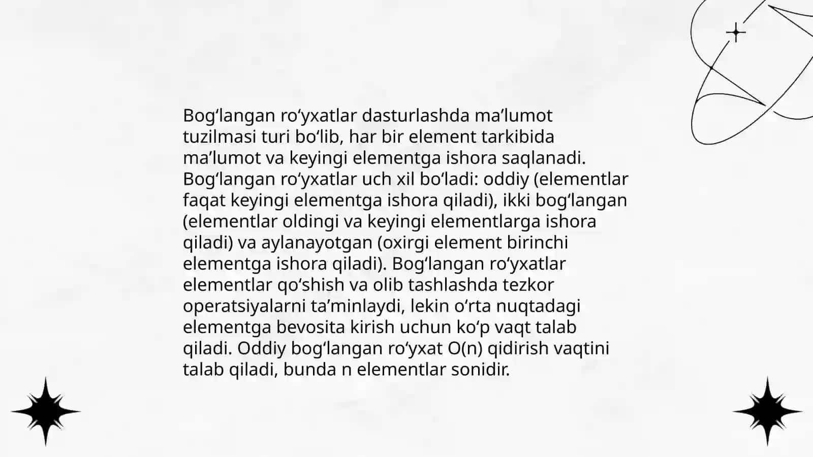 Bogʻlangan roʻyxatlar klassifikatsiyasi 3