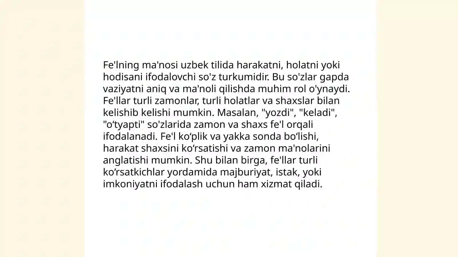Fe'llar turlarini ta'riflash 3