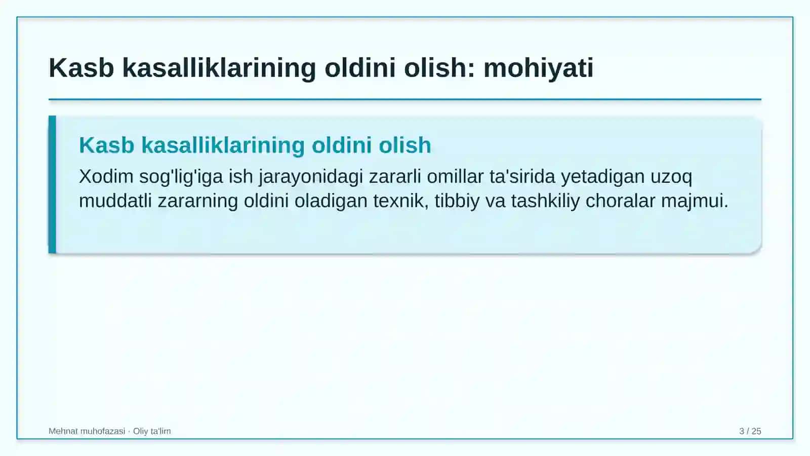 Bojxona organlarida kasb kasalliklarining oldini olish 3