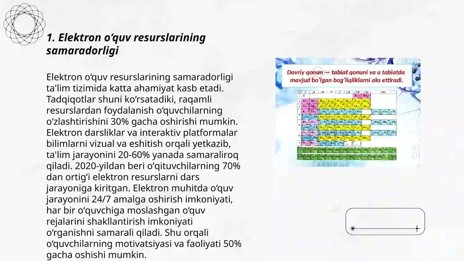 Elektron o‘quv resurslarining samaradorligi 3