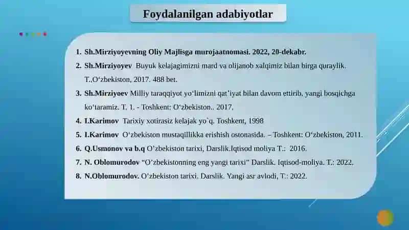 IQTISODIY ISLOHOTLAR, XUSUSIY MULKCHILIKNING SHAKLLANISHI. O‘ZBEKISTONDA BOZOR MUNOSABATLARINING RIVOJLANISHI 3