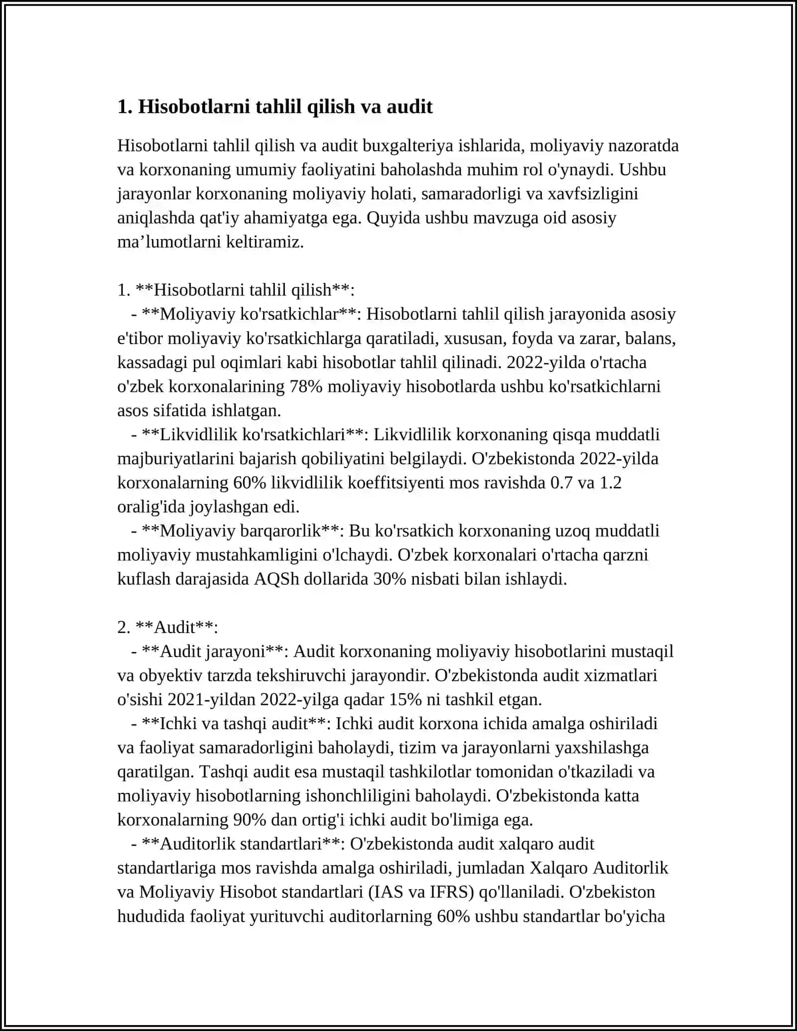 HISOBOT MAXSUS TASHKIL ETILADIGAN KUZATISHLAR BIZNES TEKSHIRISHLAR VA ROʻYXATLAR 3