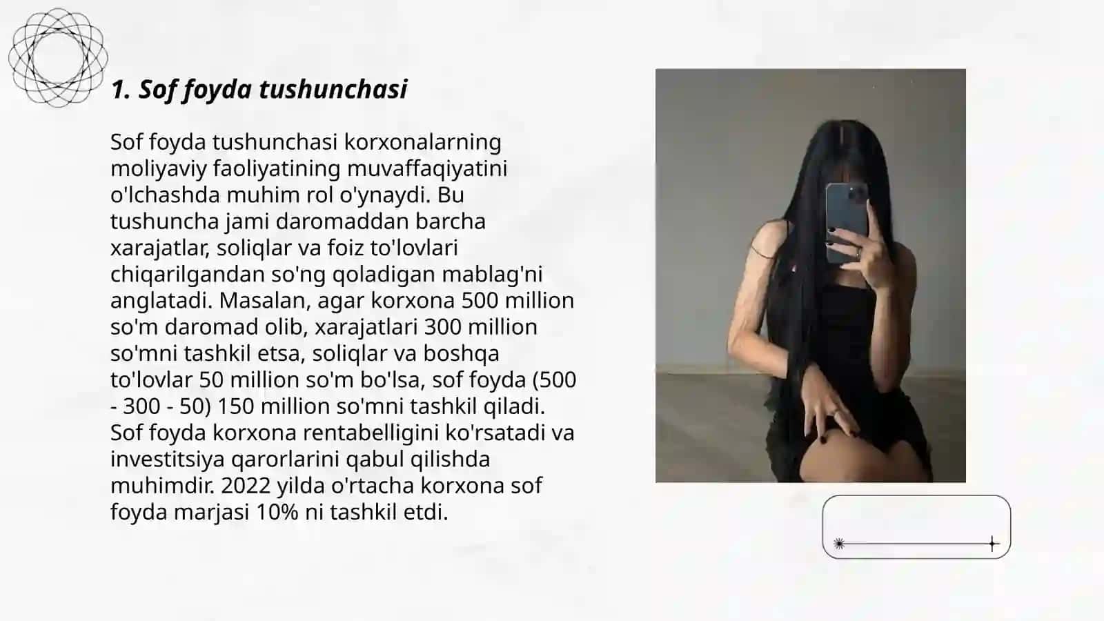 Korxonaning sof foydasi 3