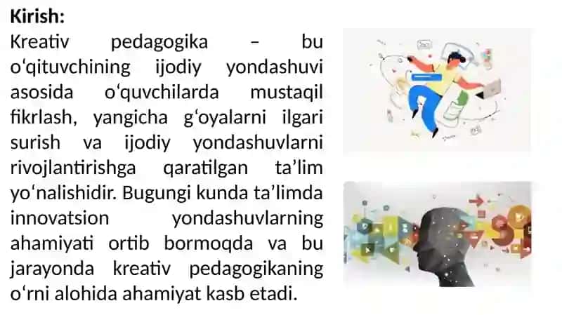 Kreativ pedagogika fanini o’qitish metodlari 3