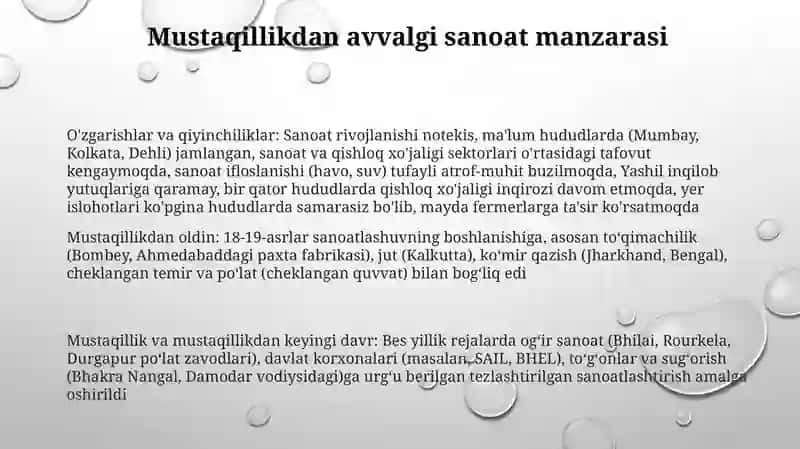 Mustaqillikyillarida qishloq xoʻjaligi va sanoat sohasidagi oʻzgarishlar 3