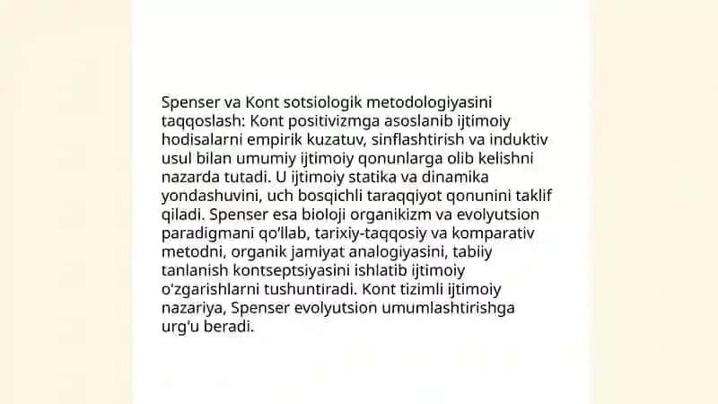Spenser va Kont sotsiologik qiyosiy tahlili 3