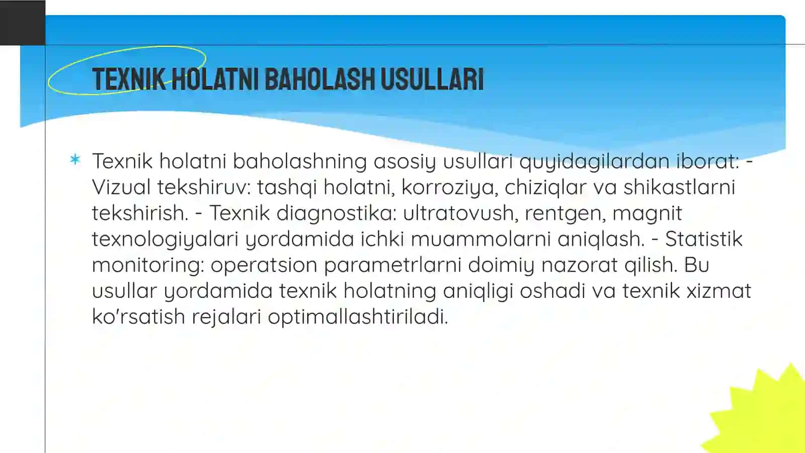 Korxona moliyaviy barqarorligini tahlilida asosiy vositalar texnik holati va samaradorligini tahlil 3