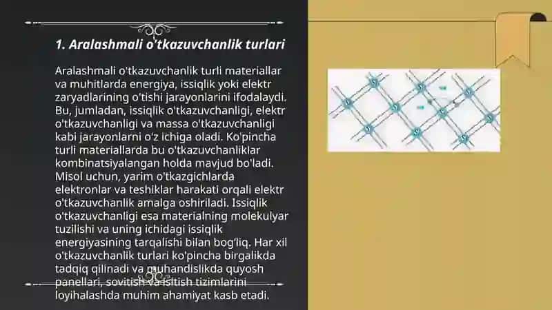 Aralashmali o'tkazuvchanlik turli materiallar 3