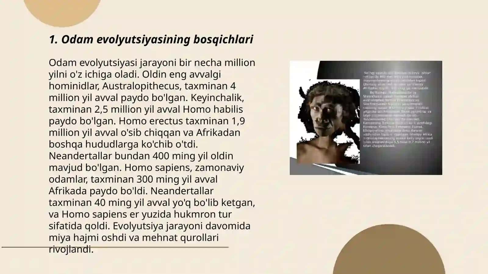 Odam evolyutsiyasi, dastlabki odamlar 3