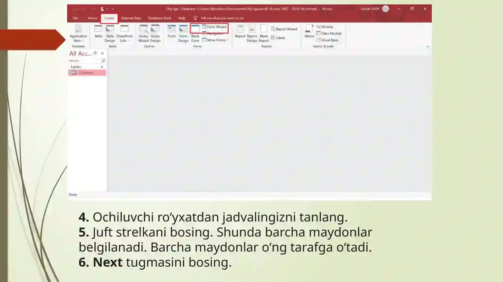 Maʼlumotkiritish formasini yaratish 3