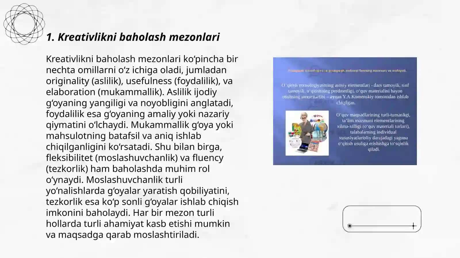 Kreativlikni baholash mezonlari 3