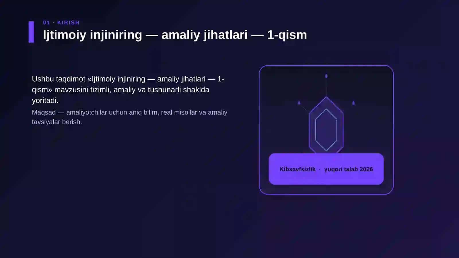 Ijtimoiy injiniring — amaliy jihatlari — 1-qism 3