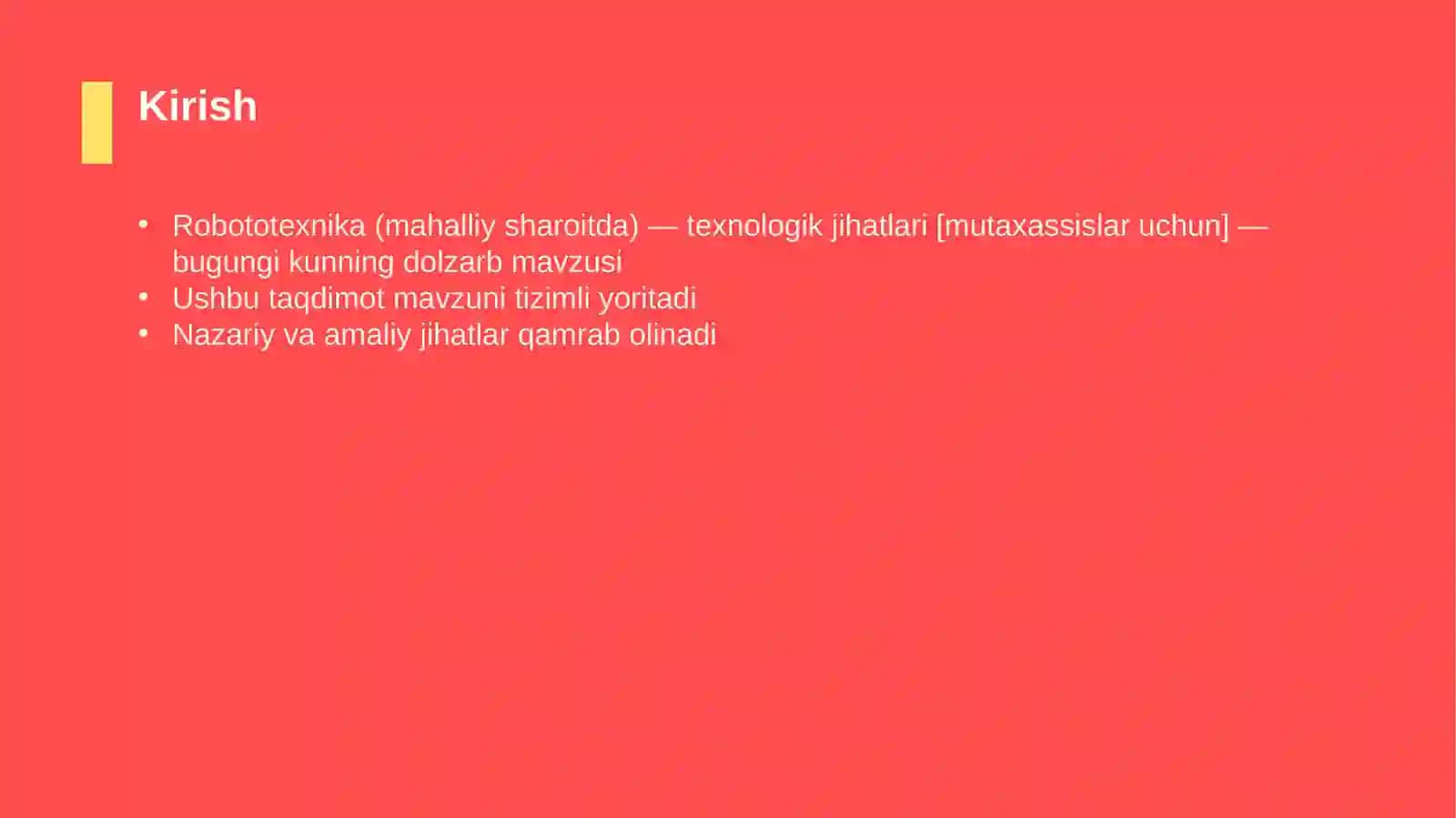 Robototexnika (mahalliy sharoitda) — texnologik jihatlari [mutaxassislar uchun] 3