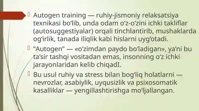 AUTOGEN   TERAPIYA   VA   ISHONTIRISHNING   KASALLIKNI   DAVOLASHGA  TA ‘SIRI.    DORI  VOSITALARI   YO’RIQNOMALARI  BILAN   ISHLASH  TALABLARI 3