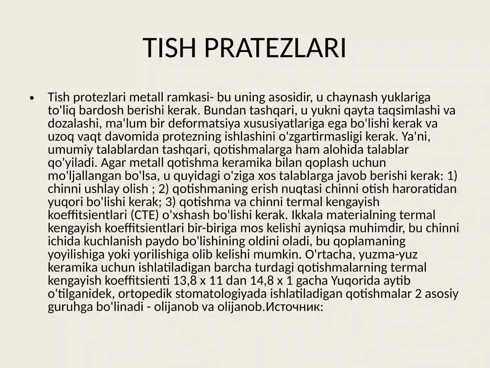ORTAPEDIK STAOMATOLOGIYA AMALYOTIDA METAL QOTISH MALARDAN FOYDALANISH TISH PRATEZLARI 3