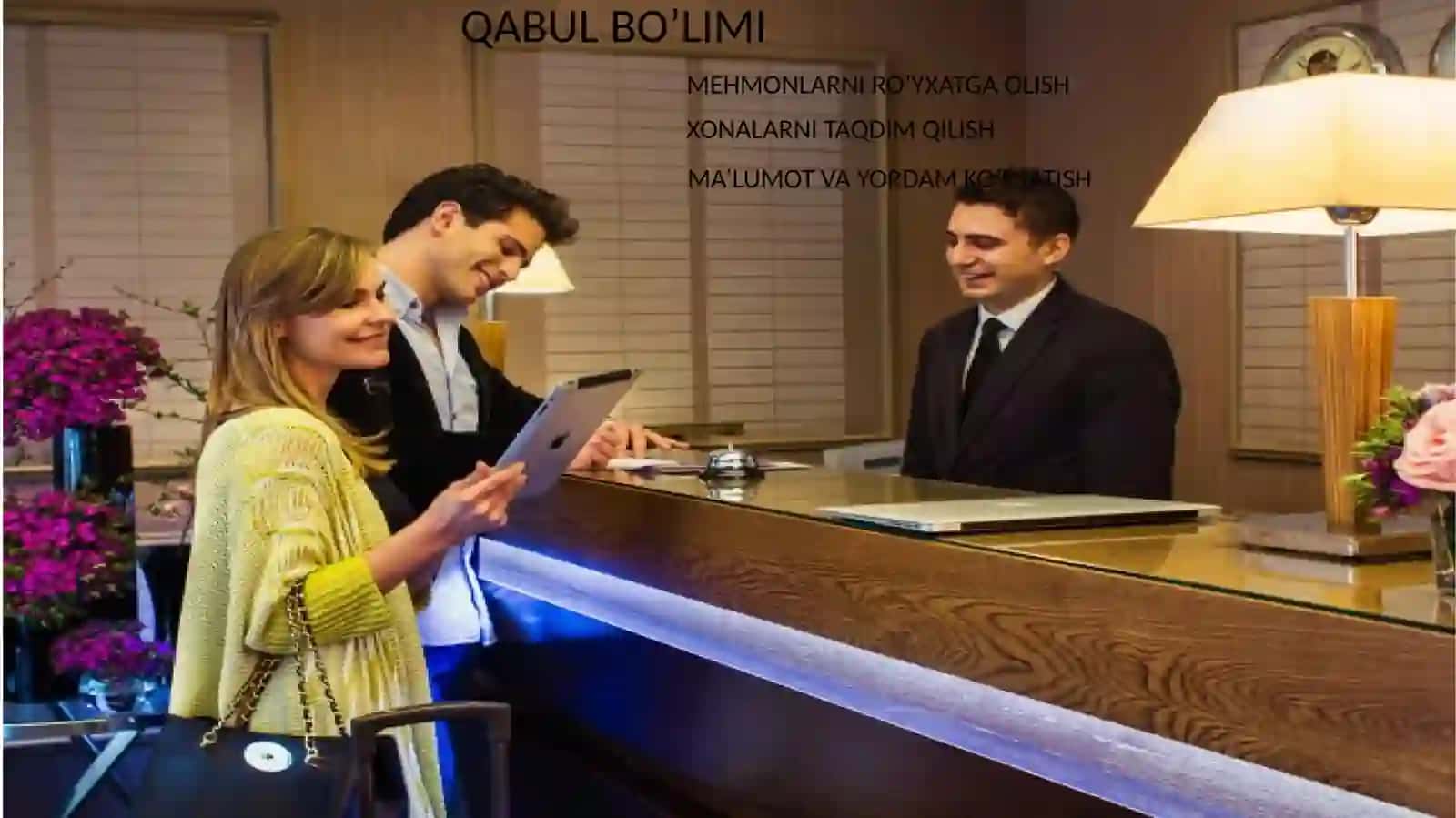 Mehmonlarni qabul qilish va joylashtirish xizmatlari (FRONT OFFICE) 3