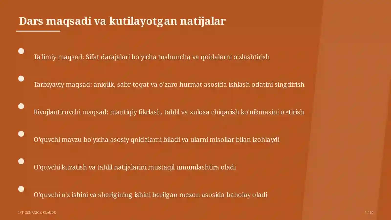 Sifat darajalari (6-sinf) 3