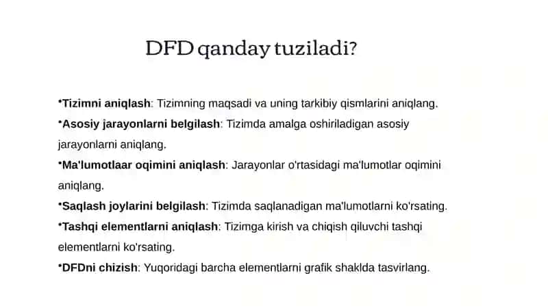 Ma'lumotlar oqimini (jarayonni) modellashtirish DFD. 3