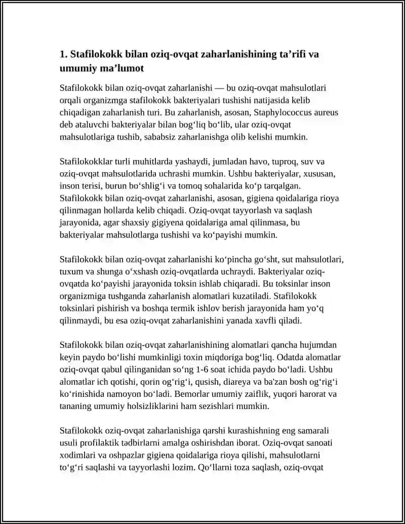 STAFILOKOKK BILAN OZIQ OVQAT ZAHARLANISHI 3