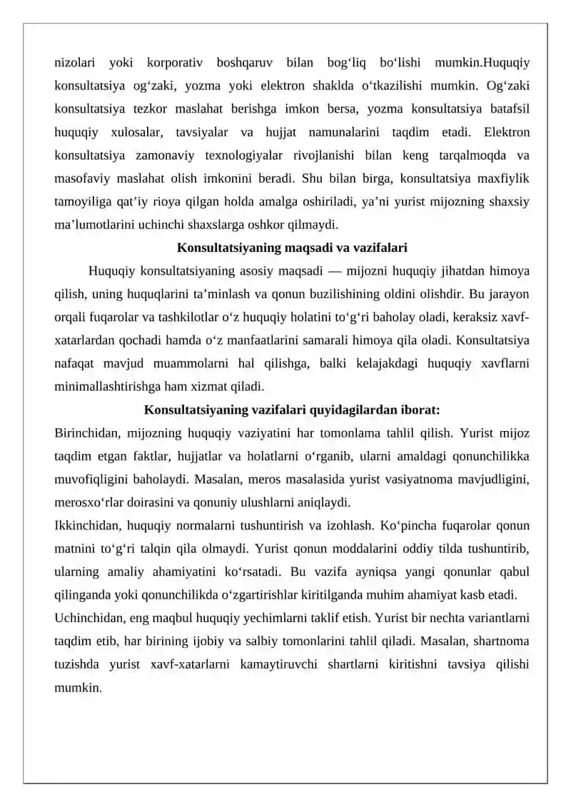 Huquqiy konsultatsiya va muzokaralar mazmuni 3