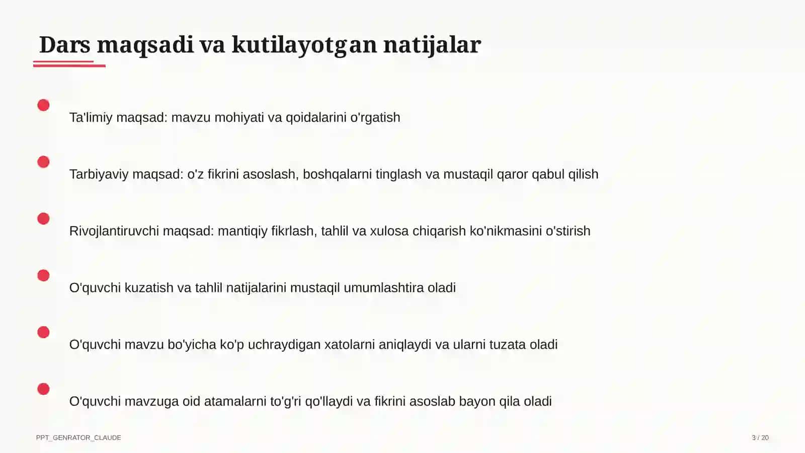 Matematika Dars Rejasi 3
