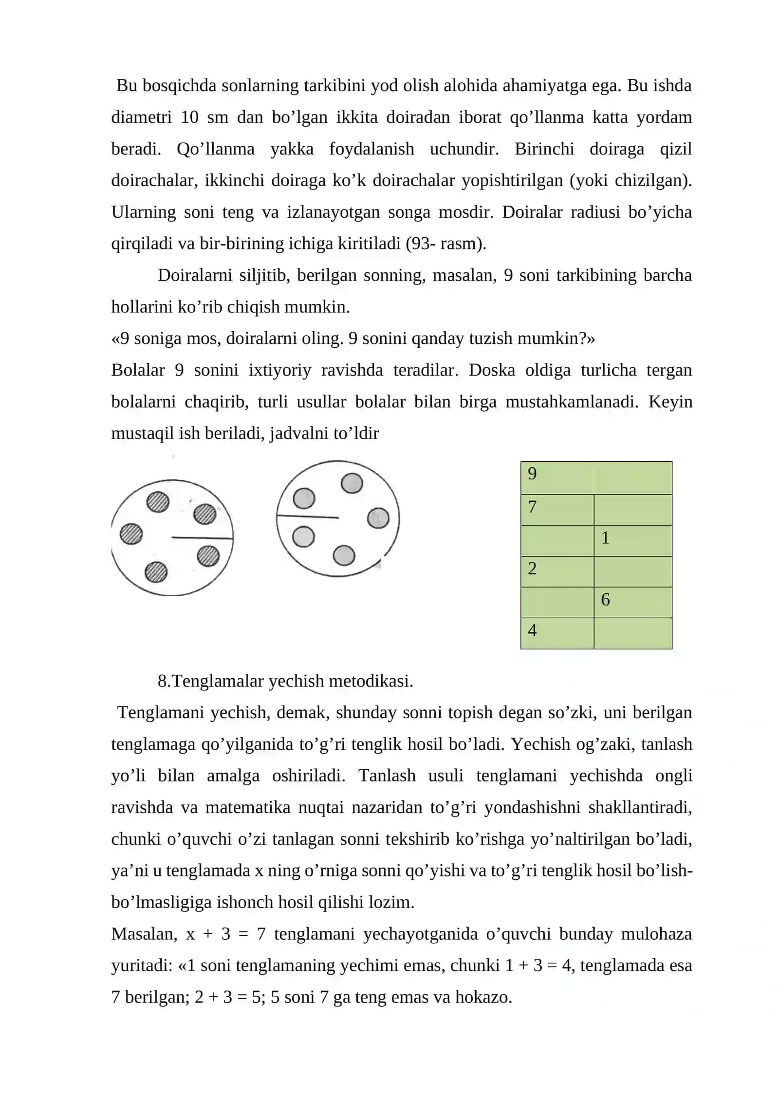 O'quvchilarni algebraik materiallar bilan tanishtirish 3